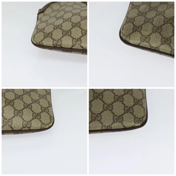 GUCCI GG Supreme Web Sherry Line Bag PVC Beige Gold 904 02 047 Auth 132567 - Picture 15 of 16